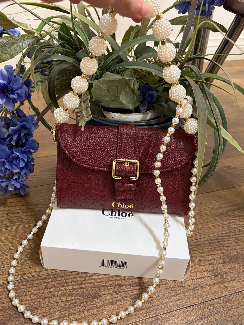 Chloe Burgundy Crossbody Bag